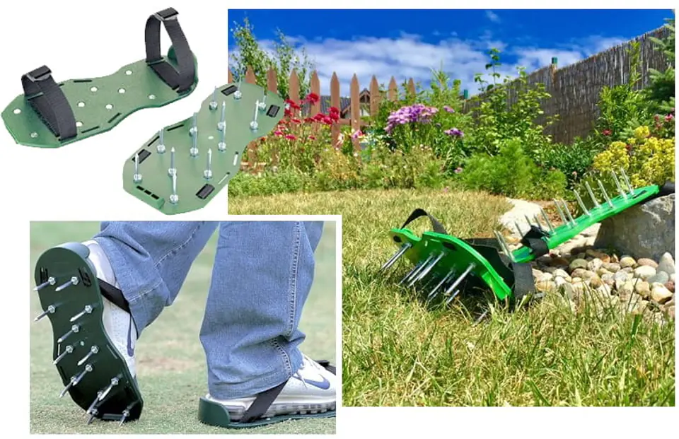 Aerator trawnikowy w formie sandałów