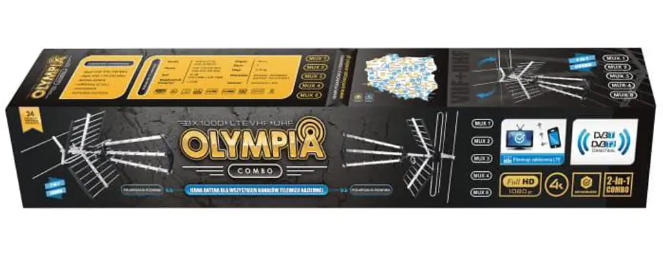 Antena telewizyjna DVB-T2 LTE Olympia BX1000 Combo