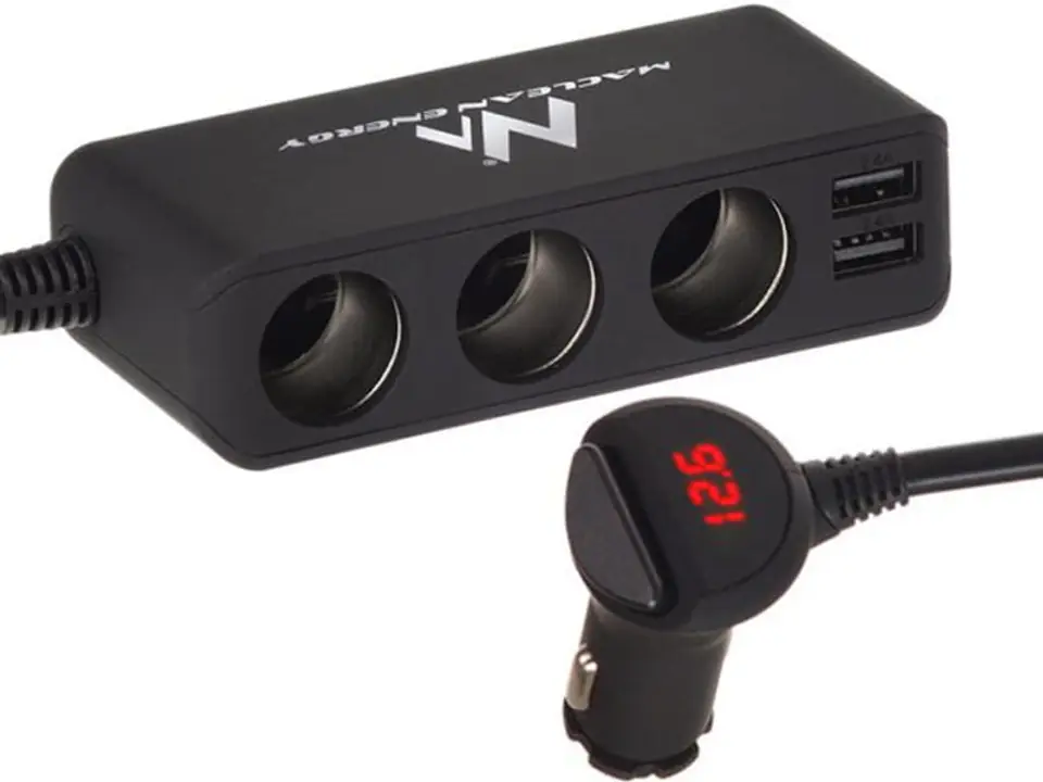 Rozdzielacz zapalniczki , ładowarka 2x USB, woltomierz MCE117
