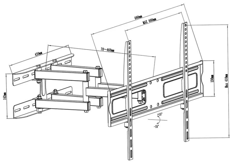Wieszak na telewizor 37-70" 30kg uchwyt regulowany MC-762