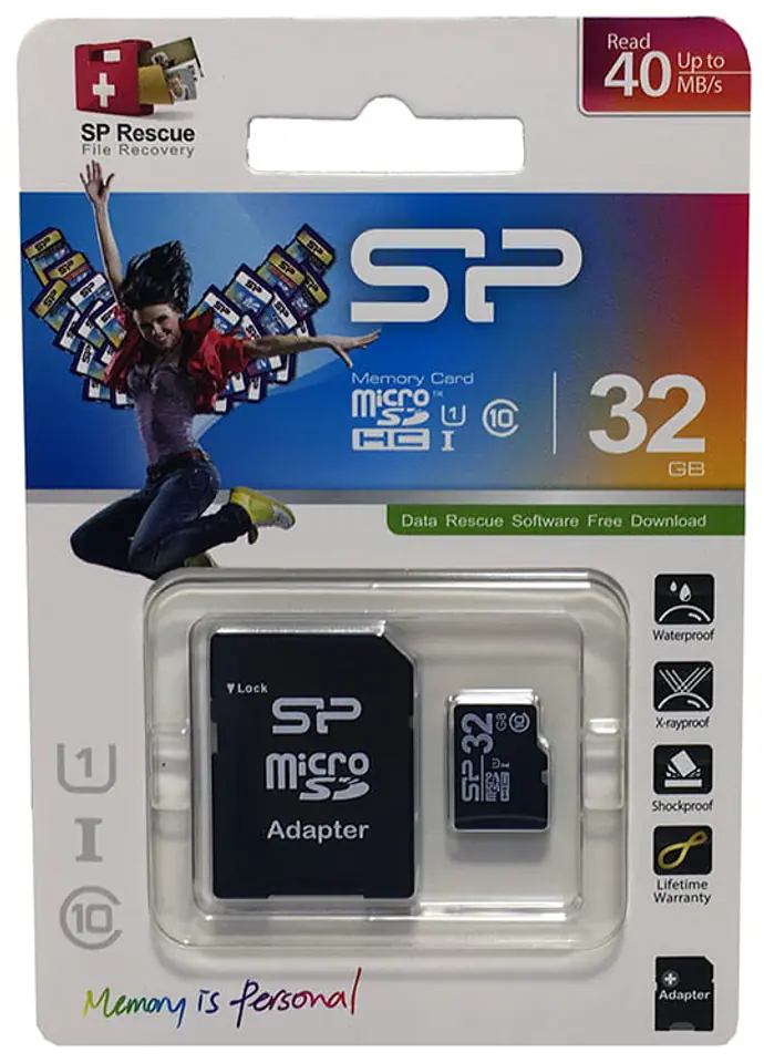 Silicon Power Karta pamieci MicroSDHC 32GB class 10 plus adapter