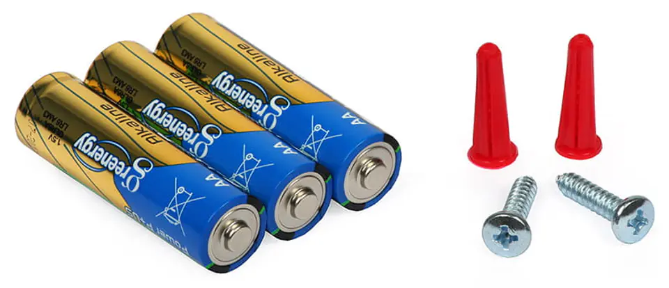 Baterie AA oraz kołki rozporowe w zestawie z KIDDE 5DCO