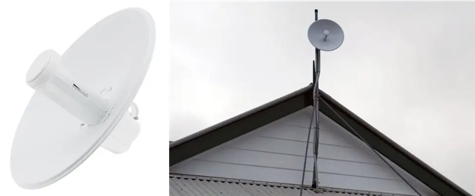 Ubiquiti PowerBeam-M5-400 widok na dachu