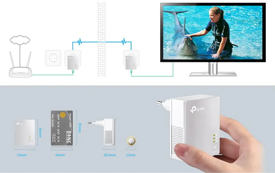 Tp-Link TL-PA4010 KIT schemat działania i wymiary