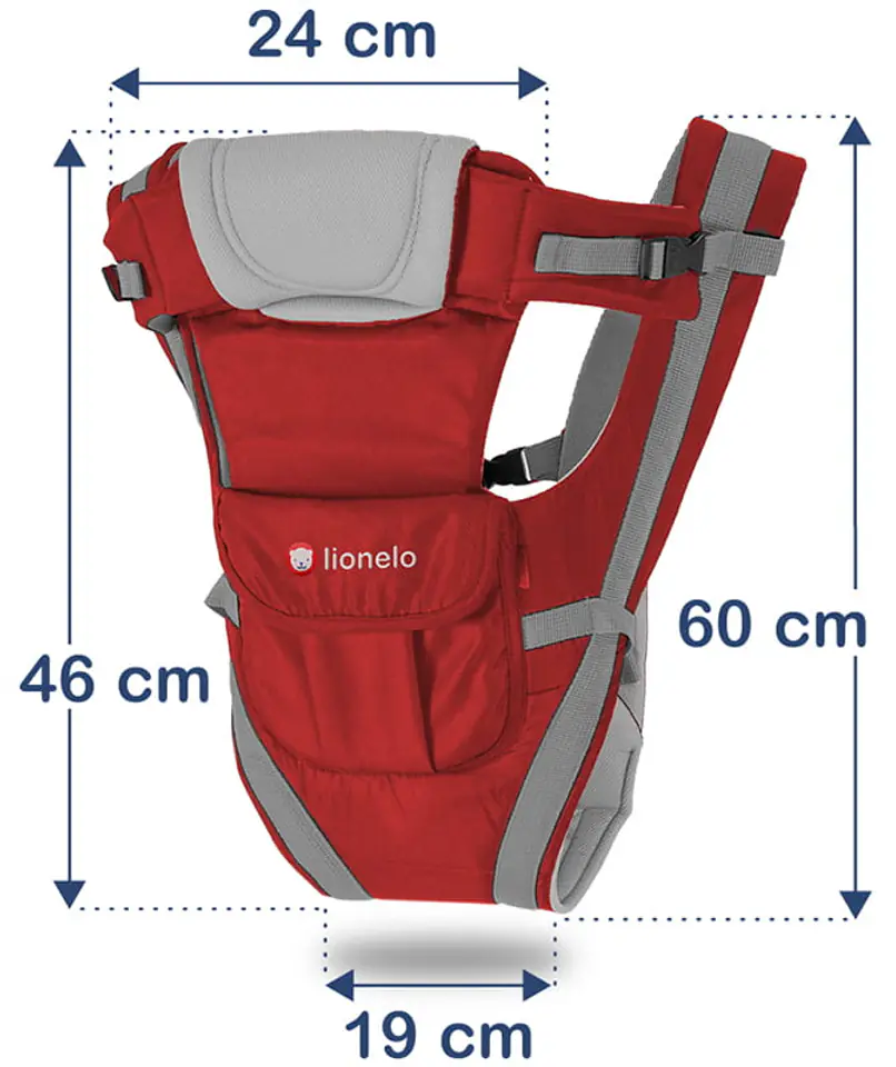 Lionelo Isa Plus Porte Bebe Ergonomique Rouge Wasserman Eu