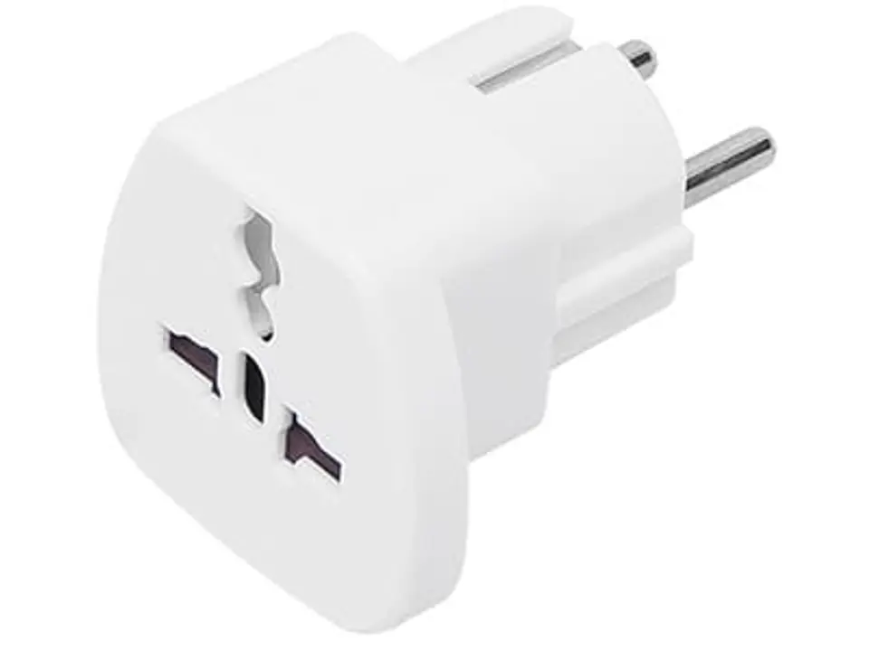 Przejściówka sieciowa wtyk PL na gniazdo UK i USA z uziemieniem