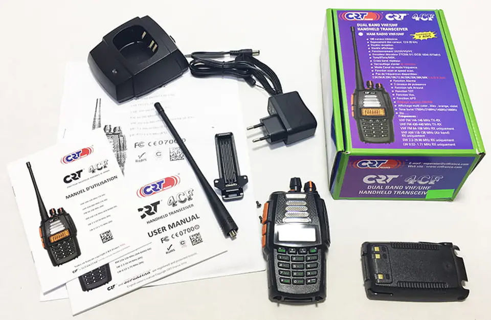 Radiotelefon dual band CRT 4CF V2 VHF UHF zdjęcie real zestawu