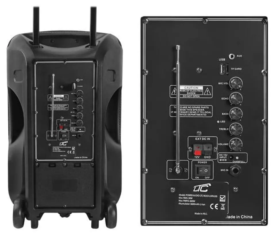 LTC Rock PA200 BT, SD, USB, FM, REC, MIC, RGB