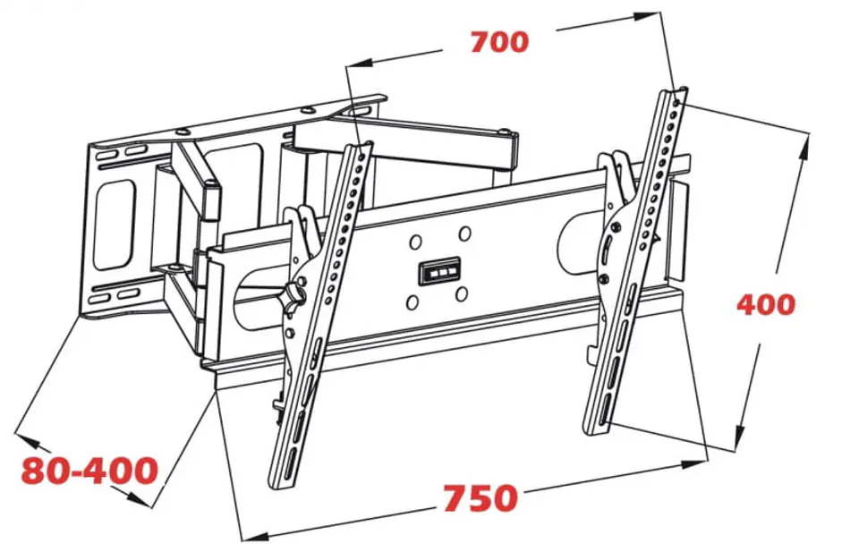 Uchwyt do TV, wieszak 30"-70" Art AR-52 regulowany