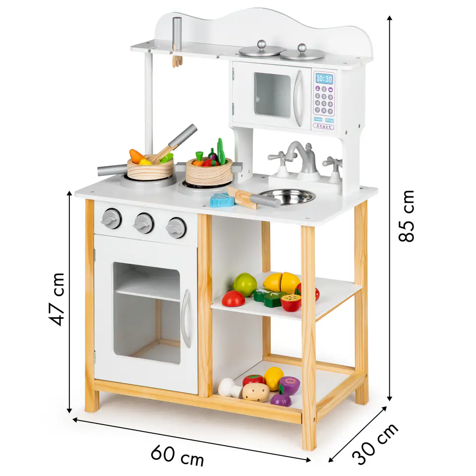 Wooden children's kitchen + Ecotoys accessories