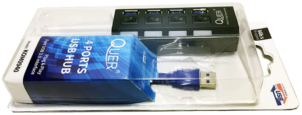 HUB USB KOM0940 zdjęcie real w opakowaniu