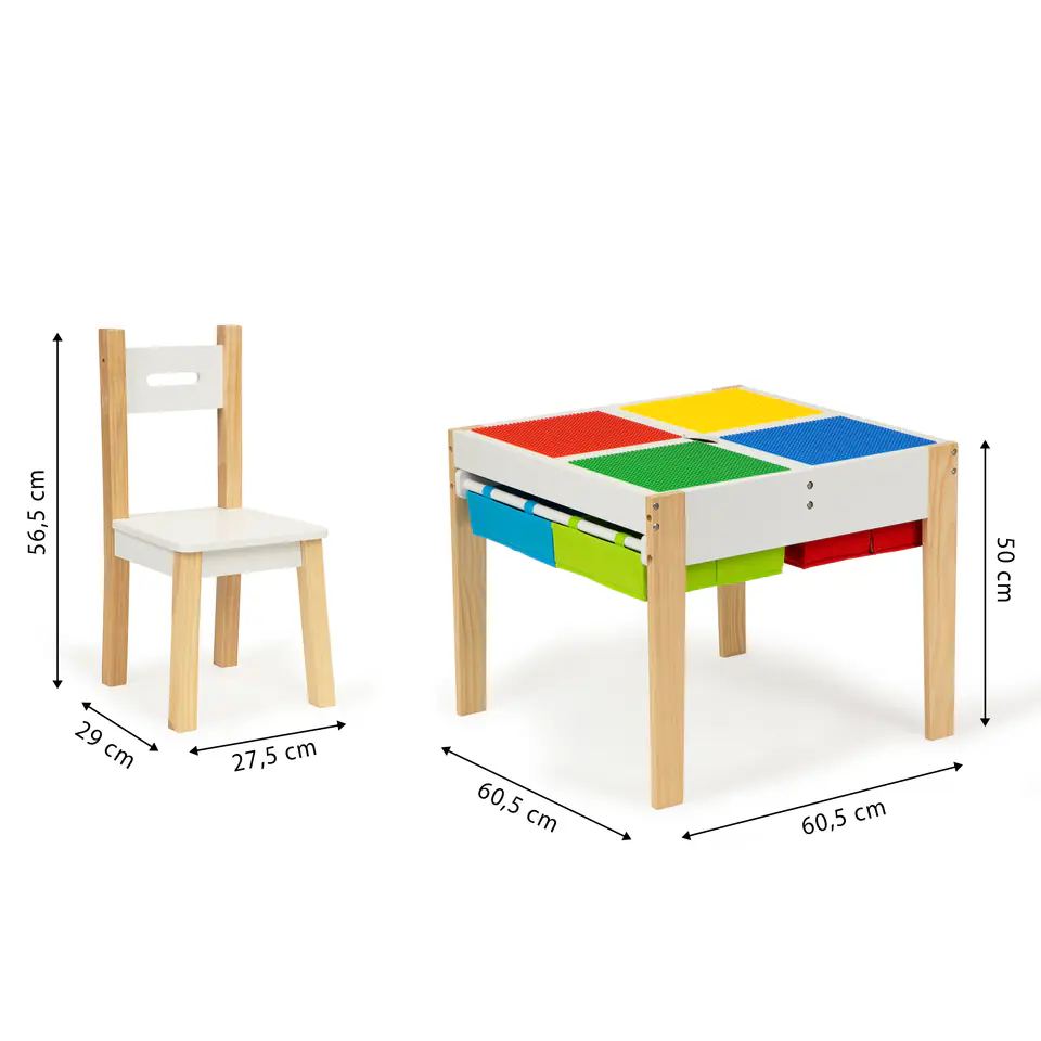 Wooden furniture for children set table +2 chairs