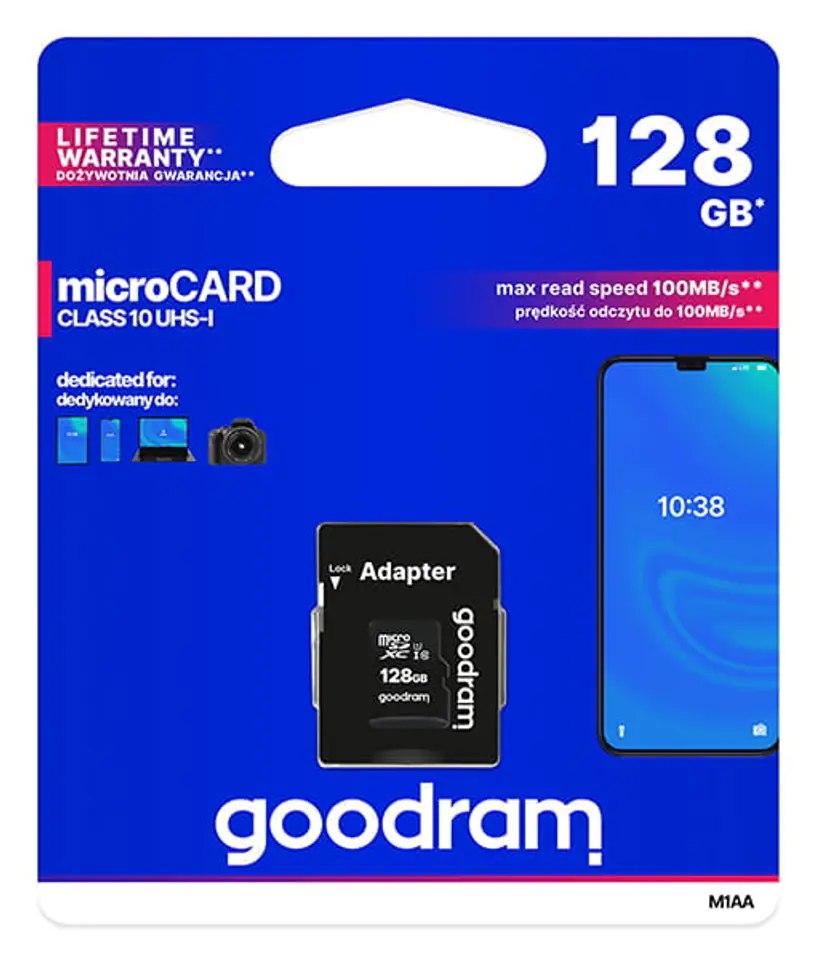 Karta pamięci Goodram microSDXC 128GB class 10 UHS-I + adapter
